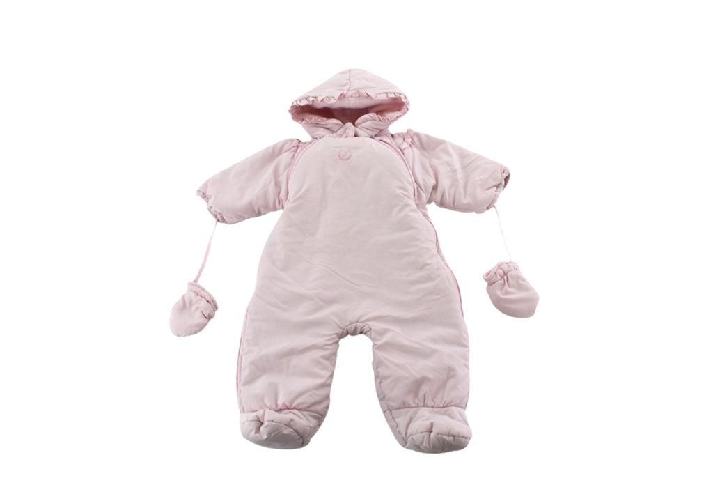 Jacadi pink bow soft fleece lined 2024 snow suit 3 m